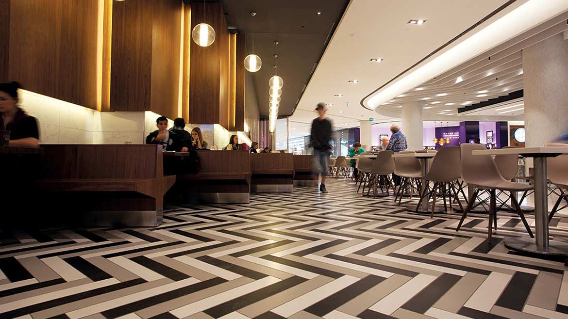 SW 1123 Tile Maintenance Shopping mall food court floor tile