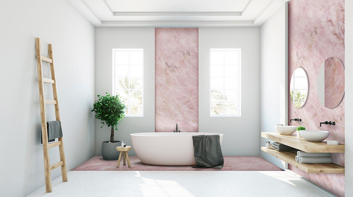 02 SW 1223 Product Gallery Pink Stone and Tile: Cristallo Rosa "Wow" (Lux) by Antolini.