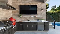 Mineral Surfacing Part 3: Example of large-format mineral surfacing in outdoor kitchen