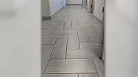 ceramic tile installed in a herringbone pattern