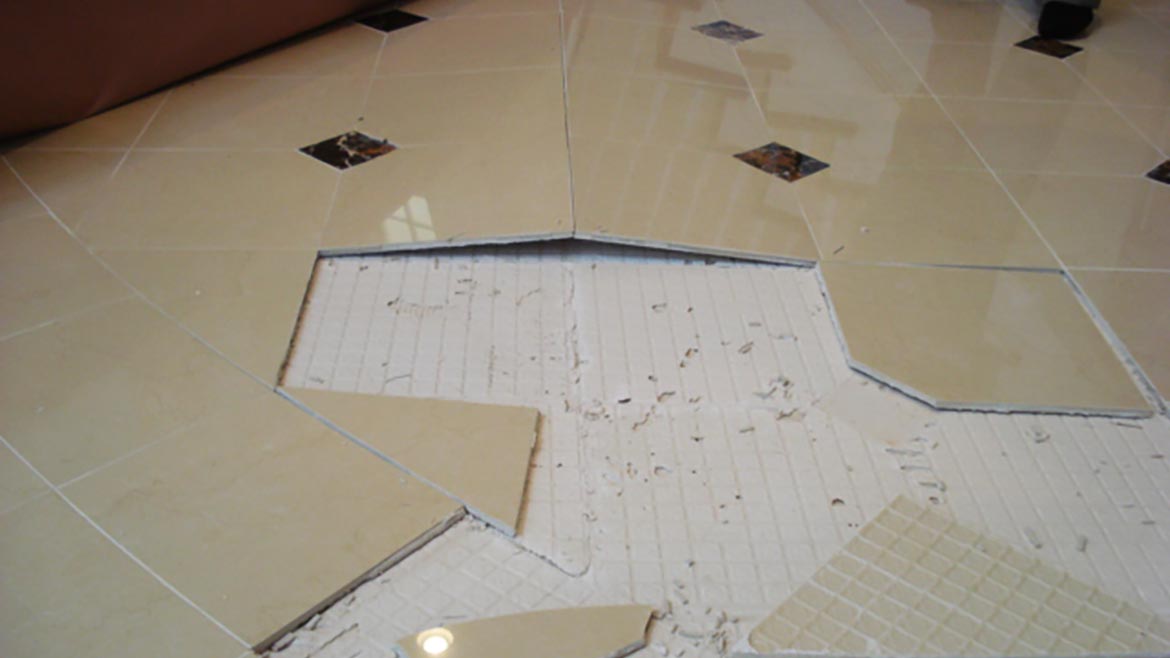 mortar did not contact or transfer to the back of the tile