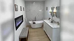 a luxurious, modern bathroom or master suite