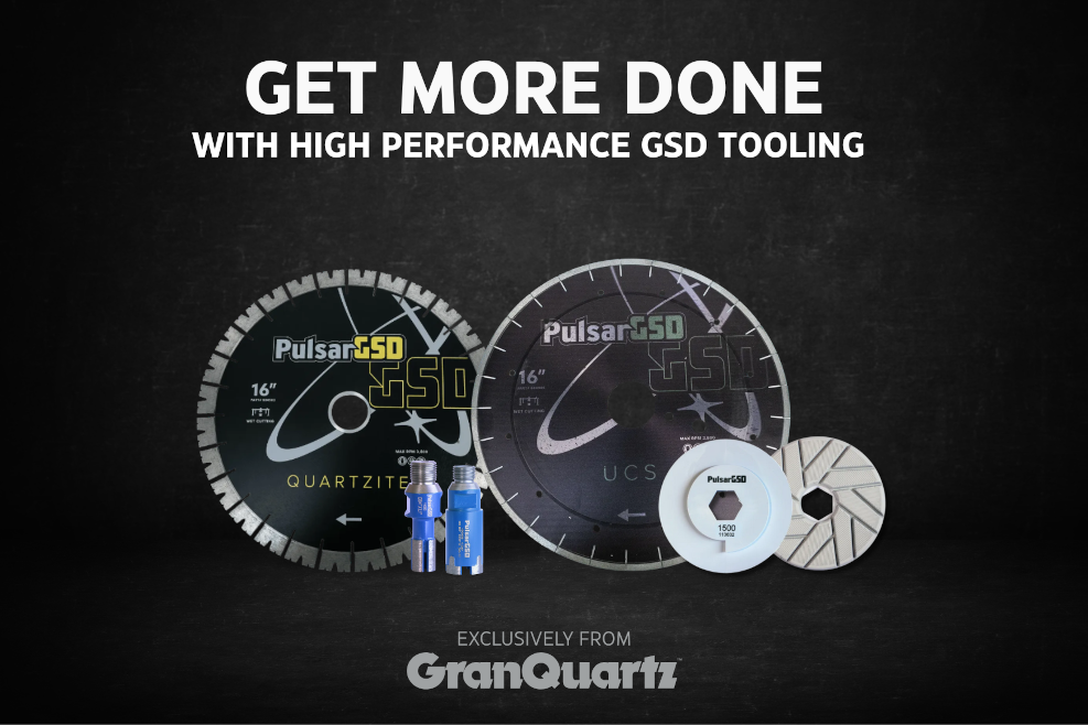 Pulsar GSD bridge saw blades and related tooling from GranQuartz