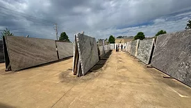 stone slabs displayed outdoors