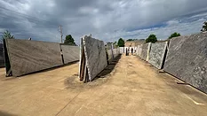 stone slabs displayed outdoors