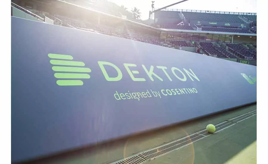 Dekton® by Cosentino sponsor sign at 2018 Miami Open
