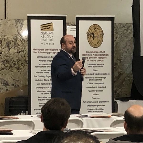 presenter at a Stone Industry Education seminar