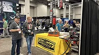 Ken Ballin manning the Tools 4 Flooring booth in Tool Alley at TISE 2025