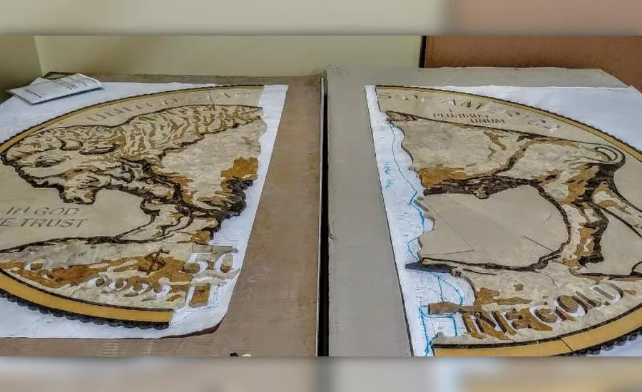 Buffalo Pacific Company’s floor medallion in construction