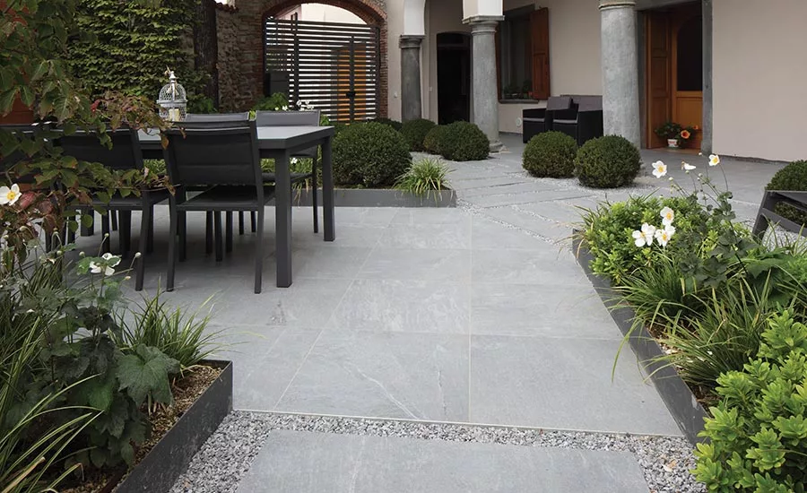 light gray tones of the tiles
