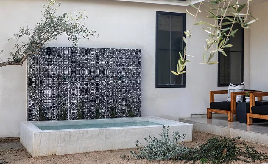 three-spout fountain from Bobé Water & Fire Features