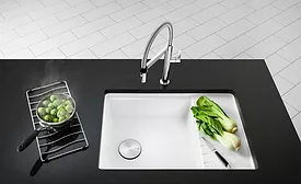 The Blanco Precis medium dingle sink with drainer. 