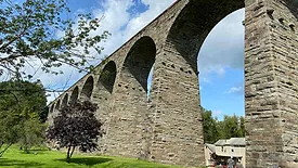 The Starrucca Viaduct in Lanesboro, PA.  The structure is made of Pennsylvania Bluestone.